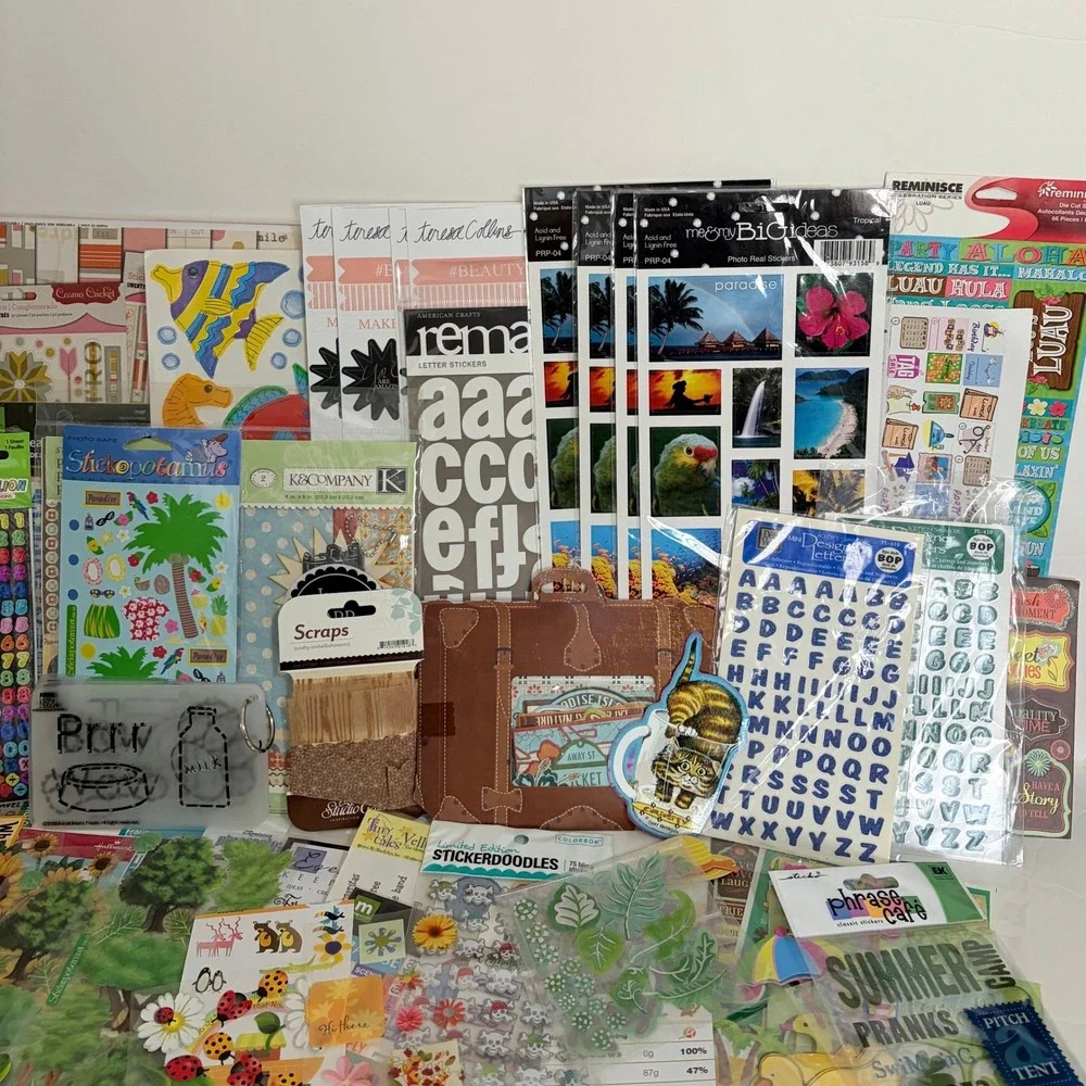 HUGE Lot Vintage Modern‎ Scrapbook Junk Journaling Stickers Stickopotamus